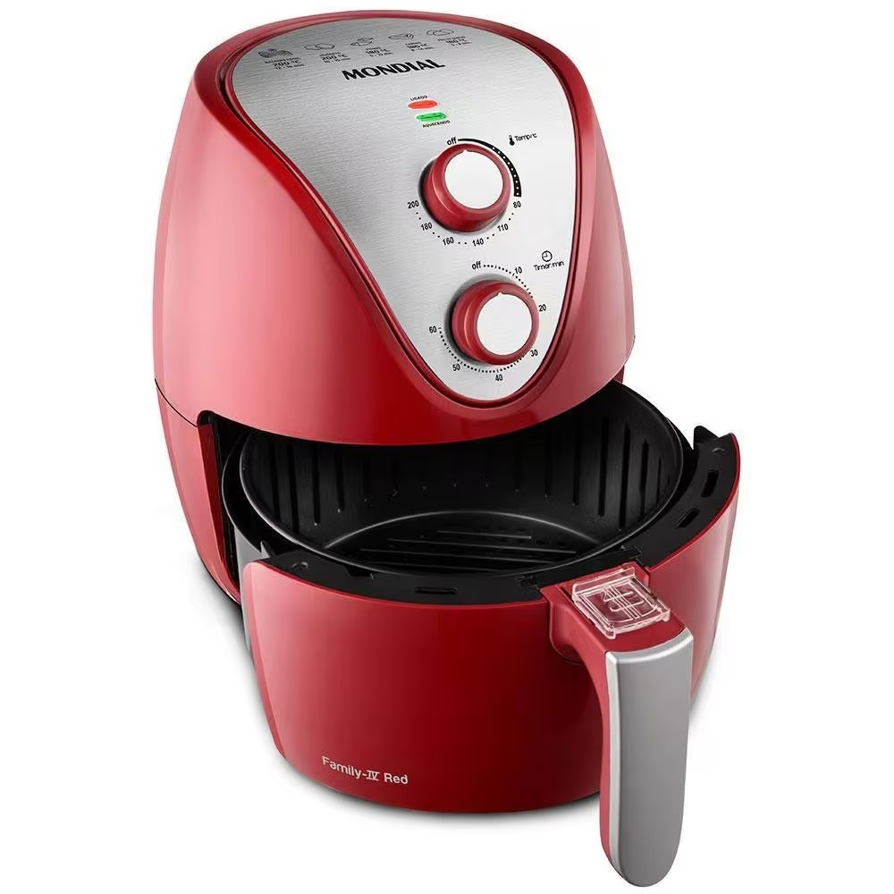 Fritadeira Elétrica Sem Óleo Air Fryer Mondial AF-32-RI 3,5L - Vermelha/Inox