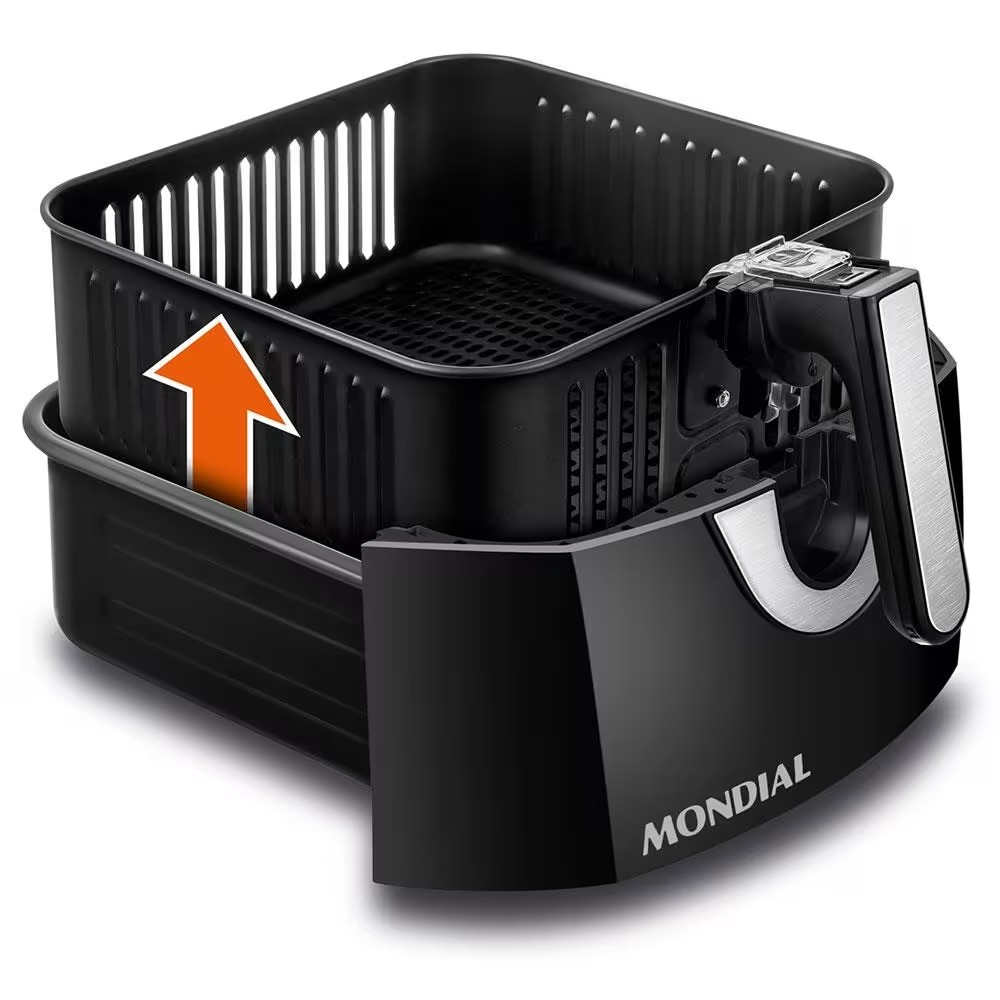 Fritadeira Elétrica Sem Óleo Air Fryer Mondial Mega Family AFN-80-BI 8L – Preta/Inox