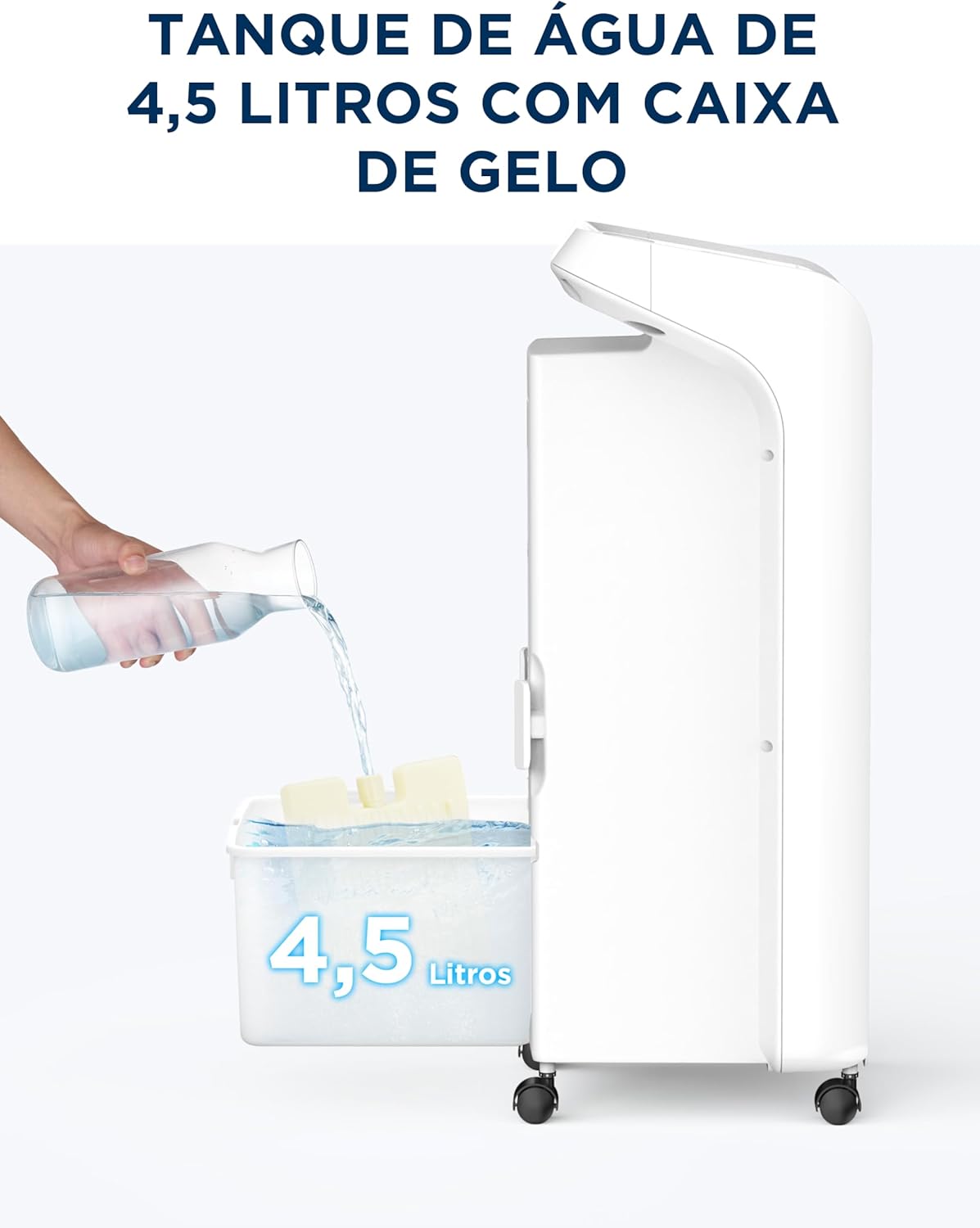 Climatizador de Ar Frio, 60W, 4,5L, Midea Branco, AKAF1