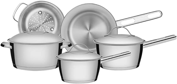 Jogo de Panelas com Fundo Triplo 5 Peças Tramontina Inox + Pegador de Massa