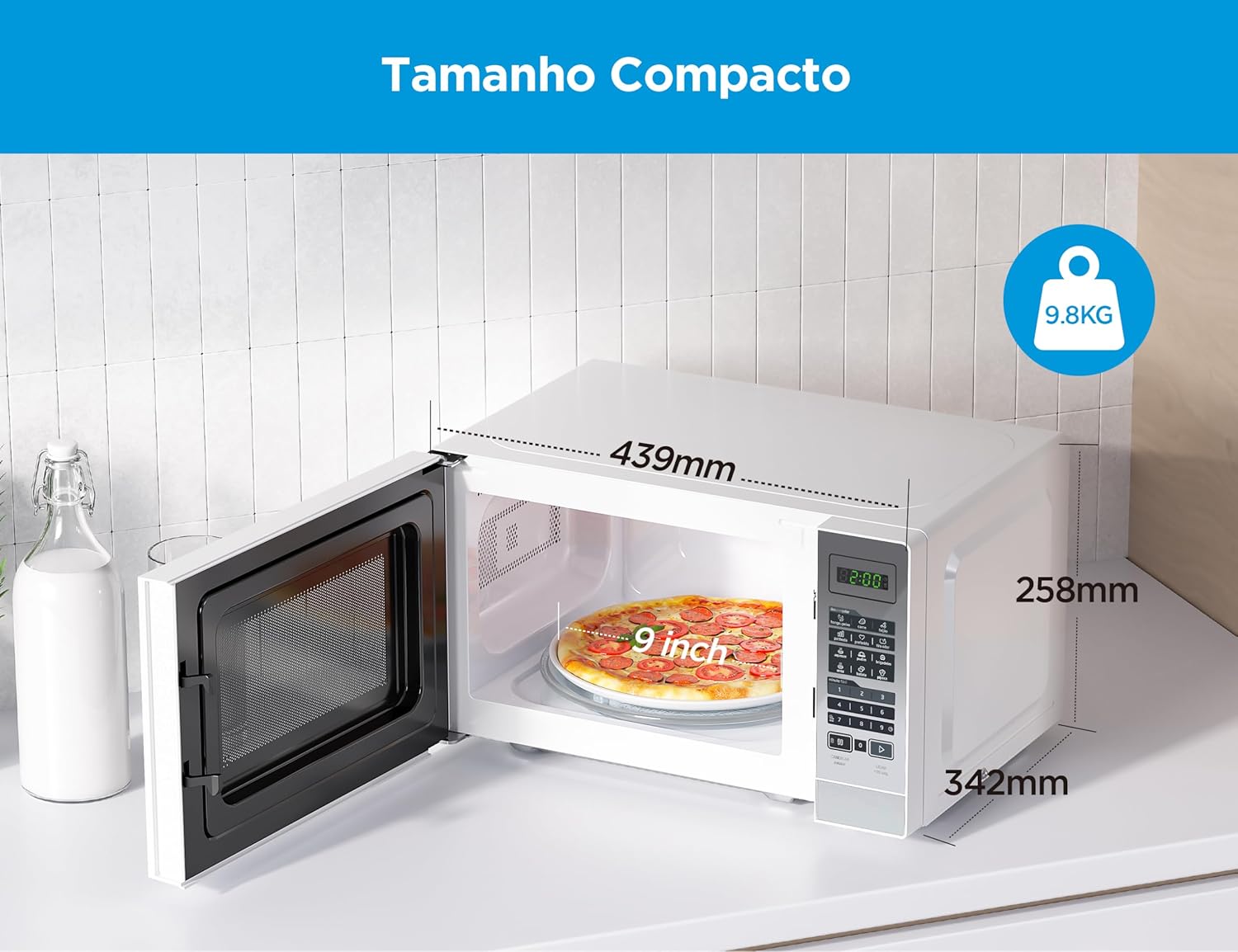 Forno Micro-ondas 20L Prata Espelhado Midea 110V 