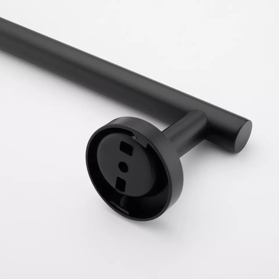 Toalheiro Porta Toalha de Rosto Banheiro com Ventosa 25cm Preto Fosco