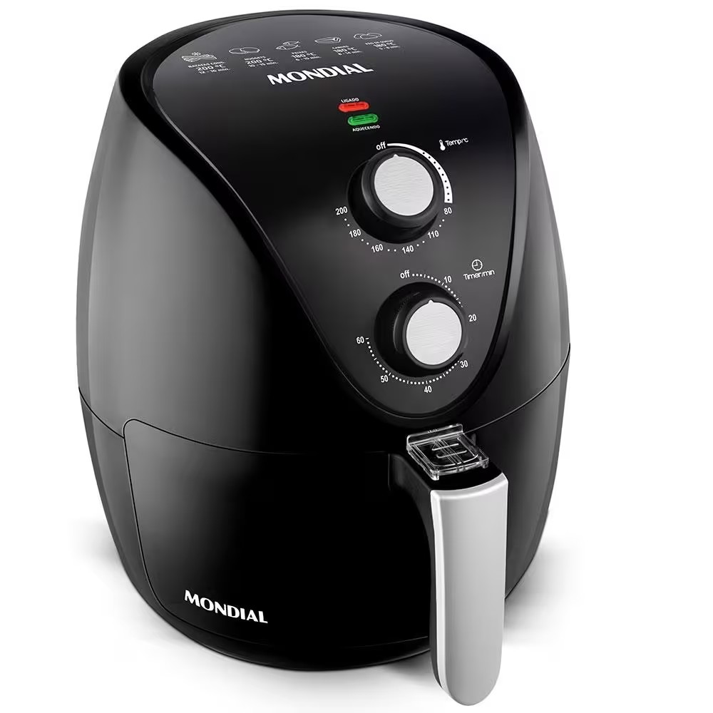 Fritadeira Elétrica Sem Óleo Air Fryer Mondial New Pratic AF31 3,5 L – Preto