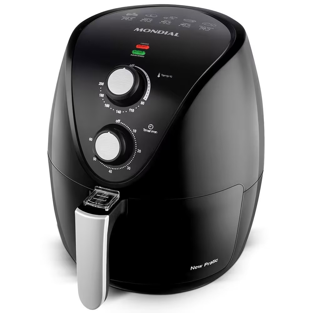 Fritadeira Elétrica Sem Óleo Air Fryer Mondial New Pratic AF31 3,5 L – Preto