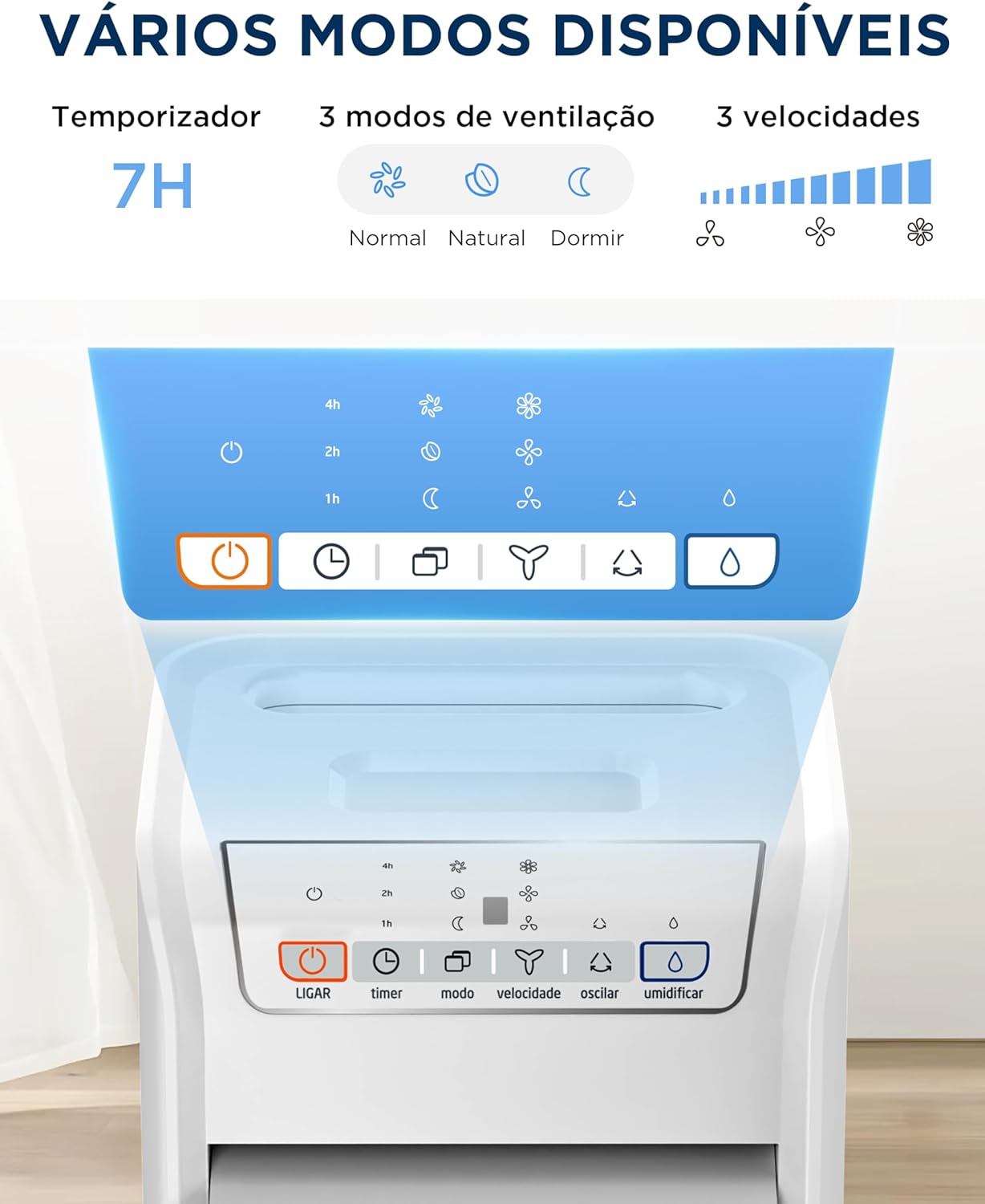 Climatizador de Ar Frio, 60W, 4,5L, Midea Branco, AKAF1