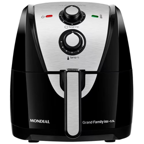 Fritadeira Elétrica Sem Óleo Air Fryer Mondial Grand Family AF-55I 5,5L – Preta/Inox