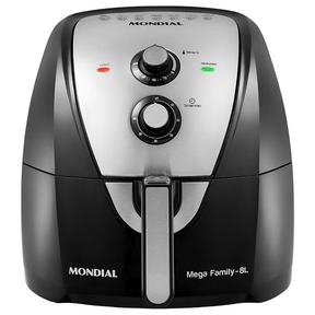Fritadeira Elétrica Sem Óleo Air Fryer Mondial Mega Family AFN-80-BI 8L – Preta/Inox