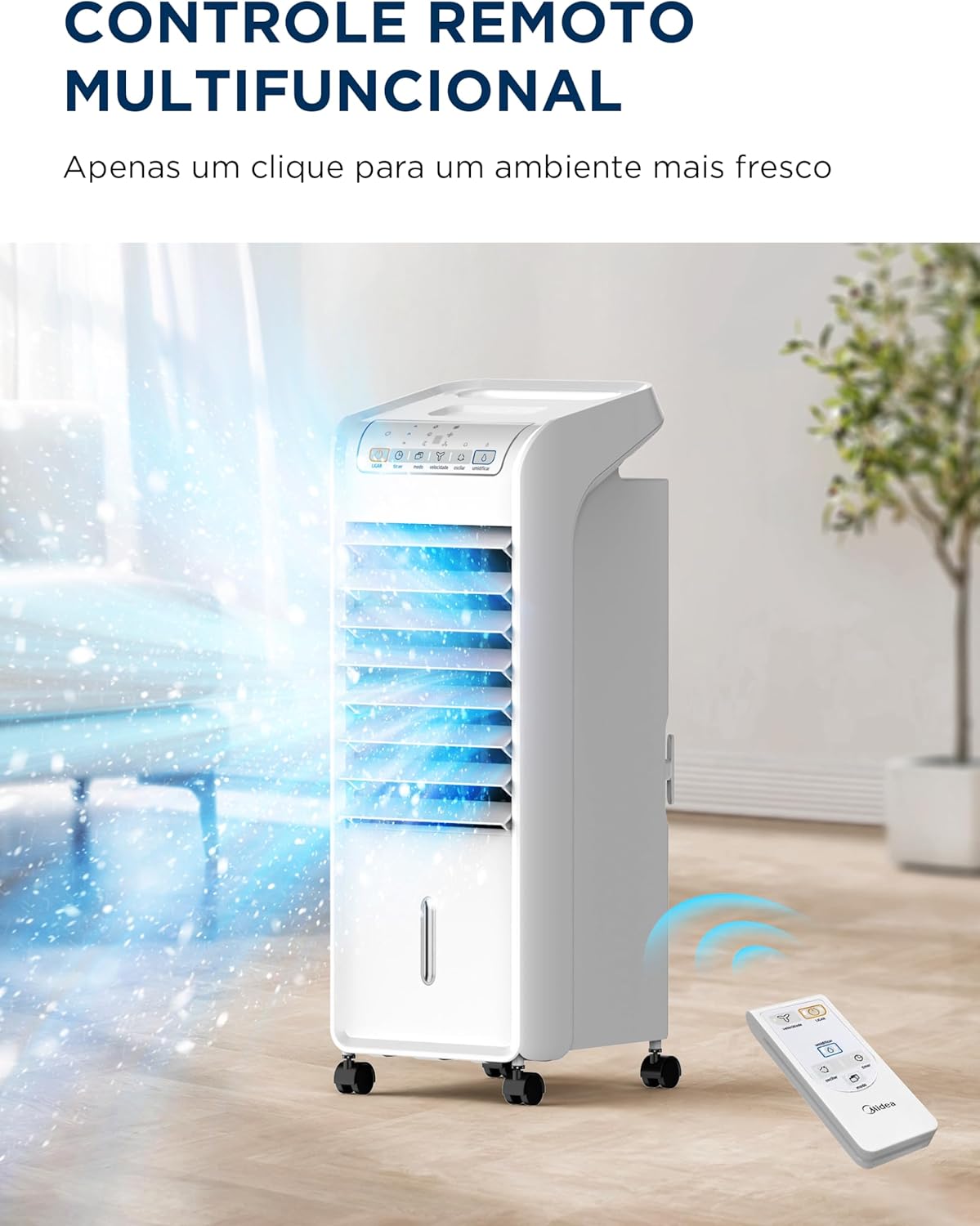 Climatizador de Ar Frio, 60W, 4,5L, Midea Branco, AKAF1