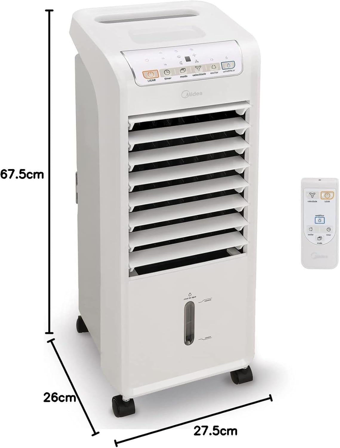 Climatizador de Ar Frio, 60W, 4,5L, Midea Branco, AKAF1