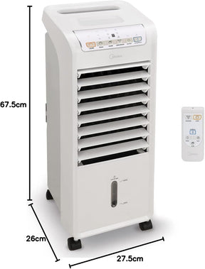 Climatizador de Ar Frio, 60W, 4,5L, Midea Branco, AKAF1