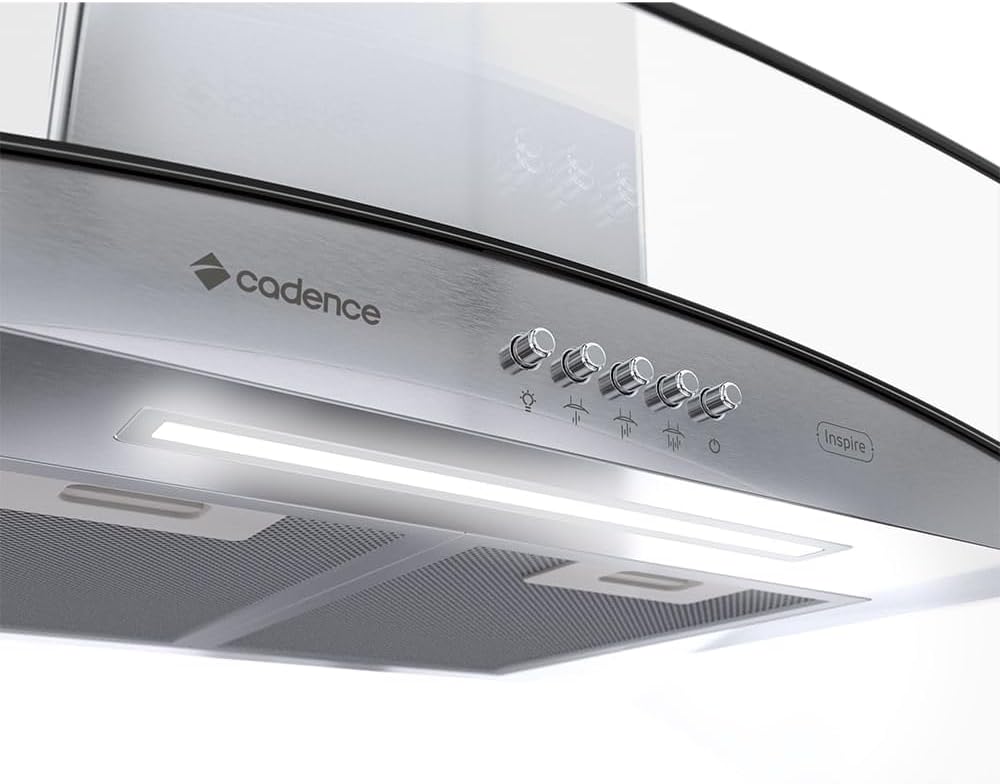 Coifa de Parede Cadence Inspire 90 cm, Vidro Curvo, CFA395