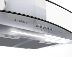 Coifa de Parede Cadence Inspire 90 cm, Vidro Curvo, CFA395