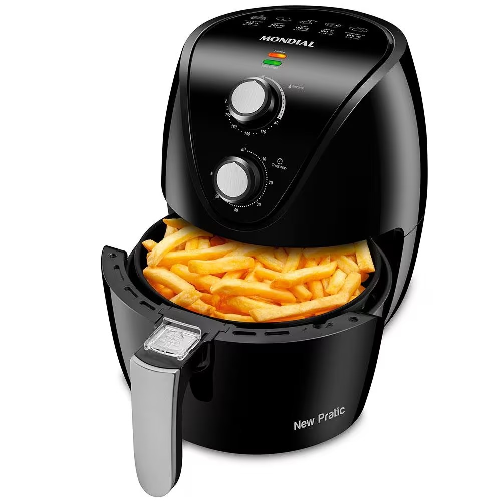 Fritadeira Elétrica Sem Óleo Air Fryer Mondial New Pratic AF31 3,5 L – Preto