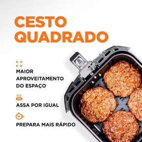 Fritadeira Elétrica Sem Óleo Air Fryer Mondial Grand Family AF-55I 5,5L – Preta/Inox