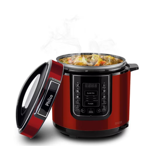 Panela de pressão, Digital inox red ppp01, 6L, Vermelho, 110v, Philco