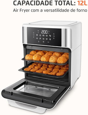 MONDIAL Fritadeira Air Fryer Forno Oven 12L, Preto/Inox, 2000W, 220V - AFON-12L-BI