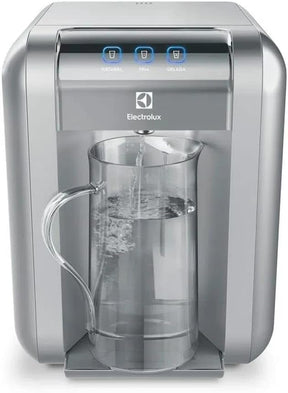 Purificador de Água Gelada Fria e Natural Elétrico Compacto Eletronico placa Electrolux cinza prata com Painel Touch Bivolt PE11X
