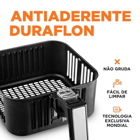 Fritadeira Elétrica Sem Óleo Air Fryer Mondial Grand Family AF-55I 5,5L – Preta/Inox