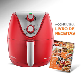 Fritadeira Elétrica Sem Óleo Air Fryer Mondial AF-32-RI 3,5L - Vermelha/Inox
