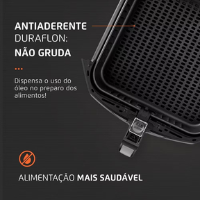 Fritadeira Elétrica Sem Óleo Air Fryer Mondial Mega Family AFN-80-BI 8L – Preta/Inox