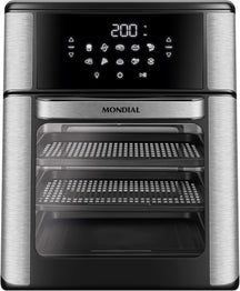 MONDIAL Fritadeira Air Fryer Forno Oven 12L, Preto/Inox, 2000W, 220V - AFON-12L-BI