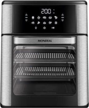 MONDIAL Fritadeira Air Fryer Forno Oven 12L, Preto/Inox, 2000W, 220V - AFON-12L-BI
