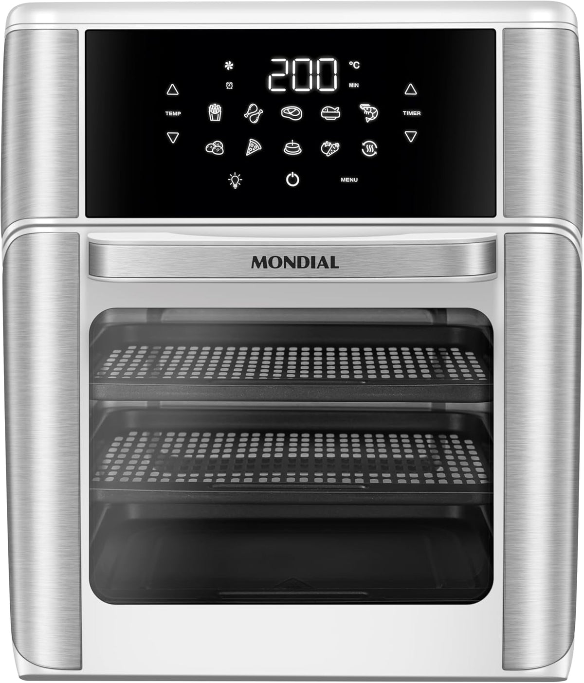 MONDIAL Fritadeira Air Fryer Forno Oven 12L, Preto/Inox, 2000W, 220V - AFON-12L-BI