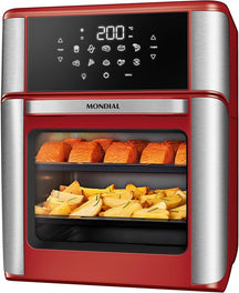 MONDIAL Fritadeira Air Fryer Forno Oven 12L, Preto/Inox, 2000W, 220V - AFON-12L-BI