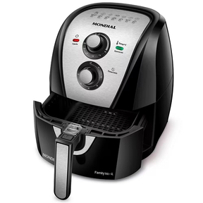 Fritadeira Elétrica Sem Óleo Air Fryer Mondial AFN40BI Family Inox 4L - Preta/Inox