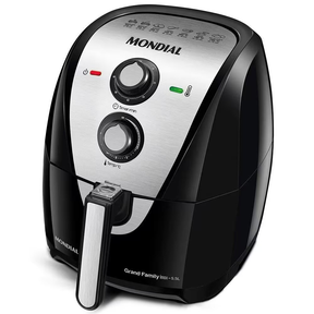 Fritadeira Elétrica Sem Óleo Air Fryer Mondial Grand Family AF-55I 5,5L – Preta/Inox