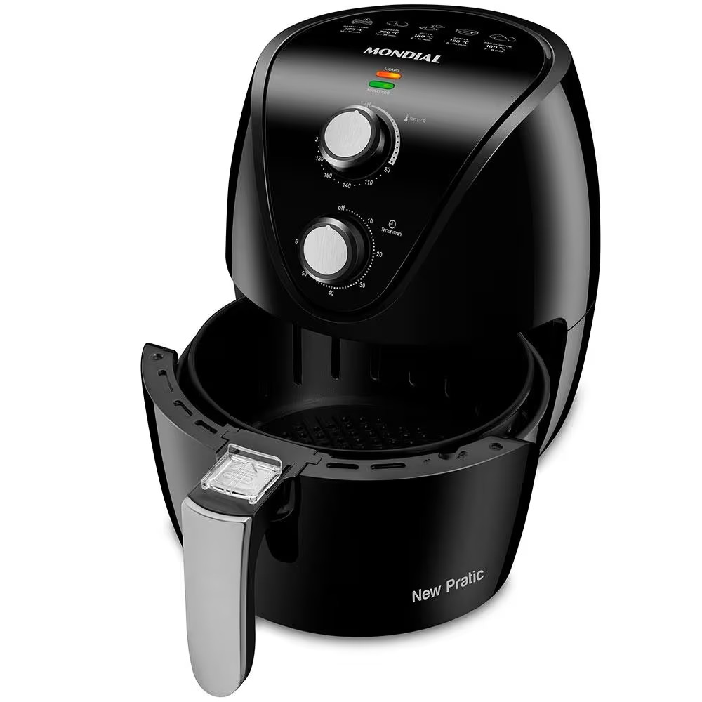 Fritadeira Elétrica Sem Óleo Air Fryer Mondial New Pratic AF31 3,5 L – Preto