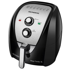 Fritadeira Elétrica Sem Óleo Air Fryer Mondial Mega Family AFN-80-BI 8L – Preta/Inox