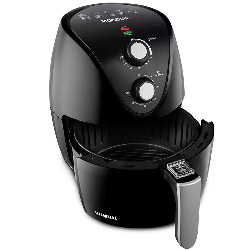 Fritadeira Elétrica Sem Óleo Air Fryer Mondial New Pratic AF31 3,5 L – Preto