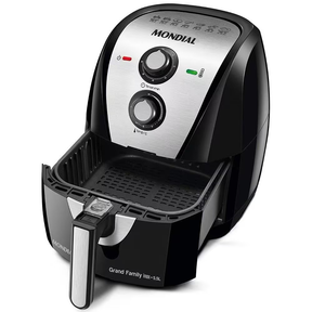 Fritadeira Elétrica Sem Óleo Air Fryer Mondial Grand Family AF-55I 5,5L – Preta/Inox